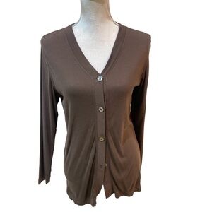 NWT banana republic brown boyfriend sweater cotton blend lightweight size small